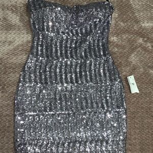 Silver sequin dress